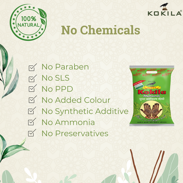 Kokila 100% Organic Natural conditioning Henna/Mehandi Powder, No chemicals, Combat Dandruff - 400gm