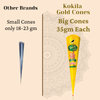 Kokila Bridal Special Premium Gold Mehendi Cones - 1 Box (12 Cones - 35g Each Cone) - 100% Natural, No Chemicals used