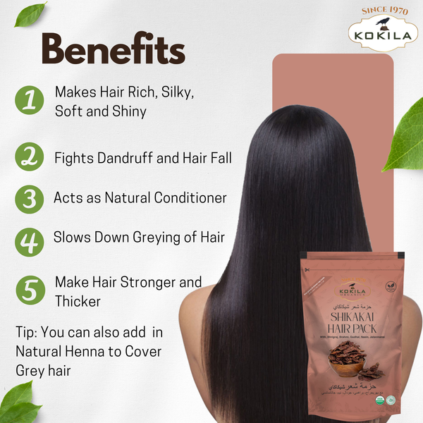 Kokila Pure & Natural Shikakai Powder for Hair (200G) - Strengthening, Nourish, Conditioner & Cleanser