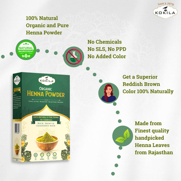 Kokila Pure & Natural -Amla, Shikakai & Henna Powder for Hair (200G Each) - Strengthening, Nourish, Conditioner & Cleanser