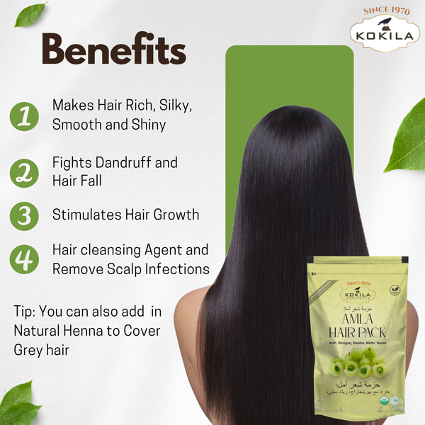 Kokila Pure & Natural Amla Powder for Hair (200G) - Strengthening, Nourish, Conditioner & Cleanser