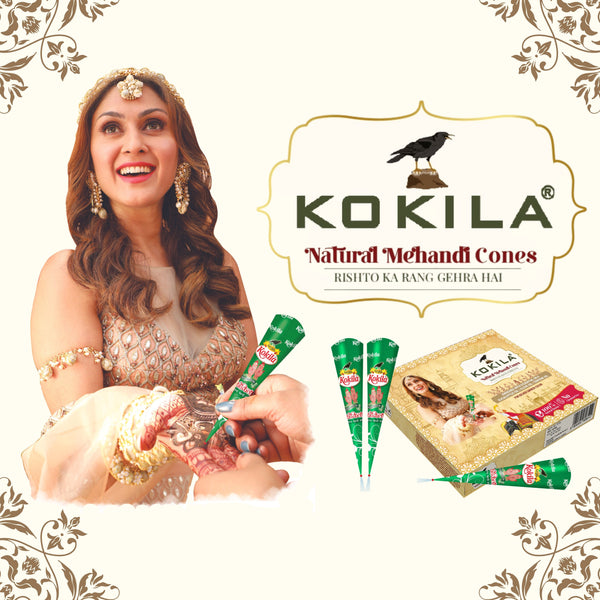 Kokila Natural Mehandi Cones - 2 Box (24 Cones - 25g Each Cone)