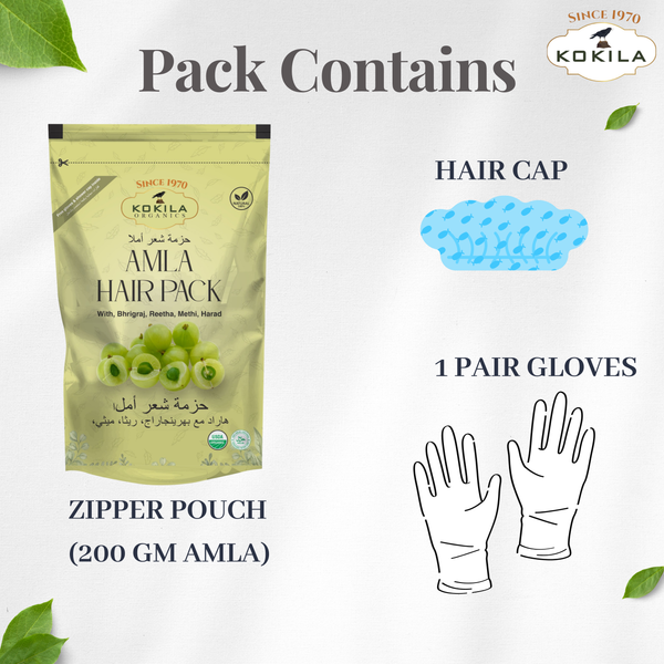 Kokila Pure & Natural Amla Powder for Hair (200G) - Strengthening, Nourish, Conditioner & Cleanser